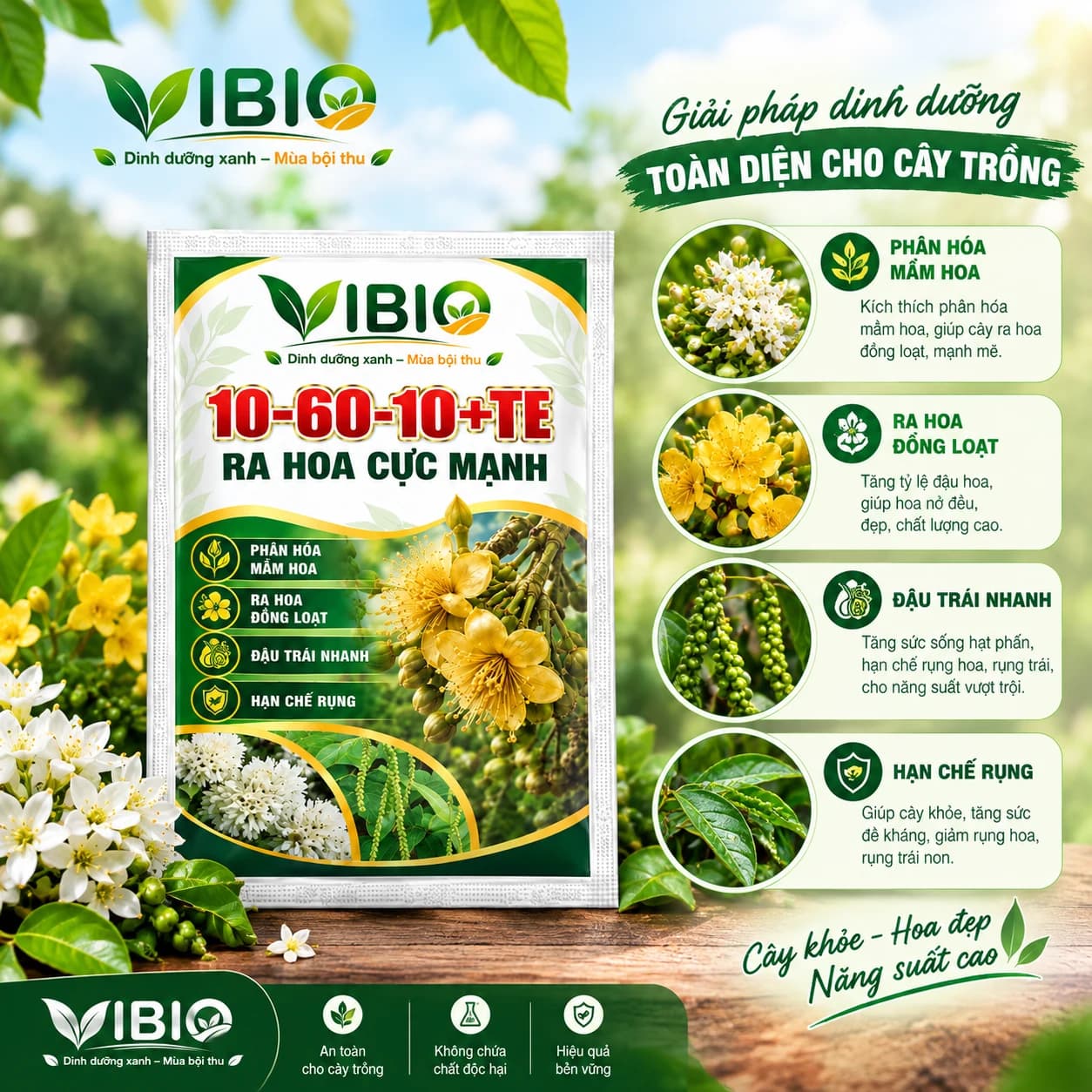 10-60-10 TE – Giàu Lân phân hoa, đồng loạt đón trái